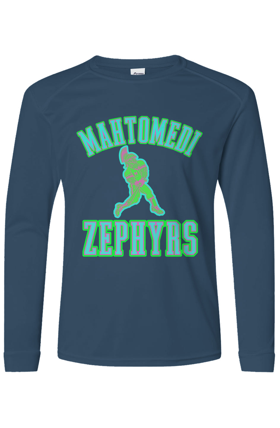 Mahtomedi Zephyrs - baseball guy alt - Youth Islander Long Sleeve T-Shirt
