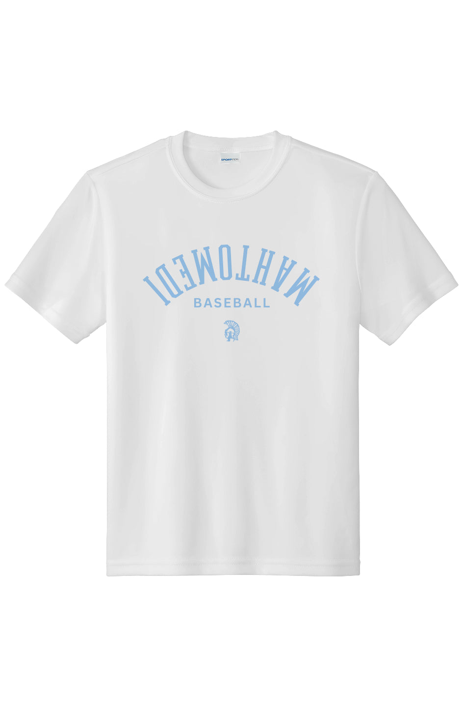 Mahtomedi Baseball - Kids - flipped baby blue white - Moisture Wicking Tee