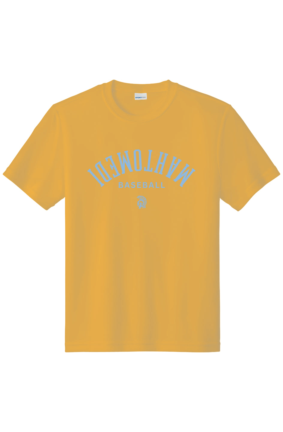 Mahtomedi Baseball - Kids - flipped gold baby blue - Moisture Wicking tee