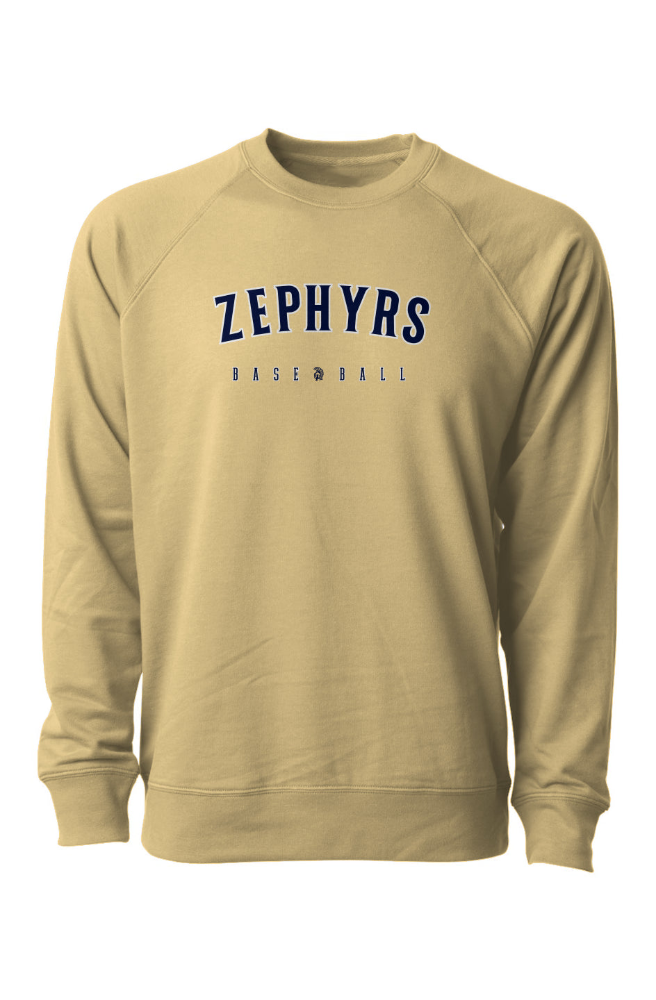 Mahtomedi Baseball - Women's -navy white arc - Loopback Terry Crewneck Sweatshirt gold