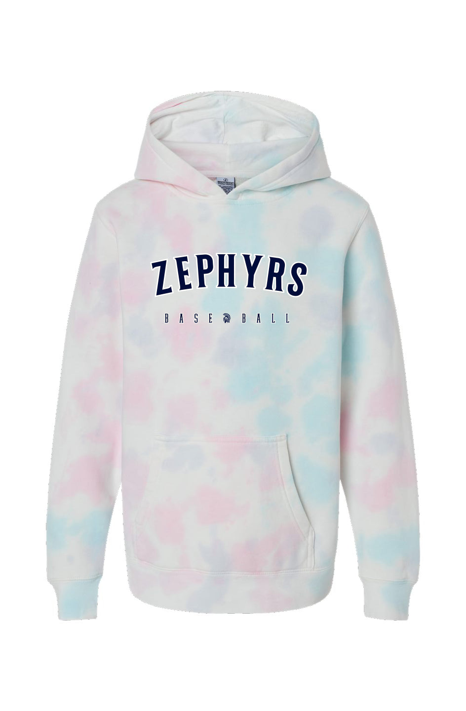 Mahtomedi Baseball - Kids - navy white arc- Youth Cotton Candy Tie Dye Hoodie