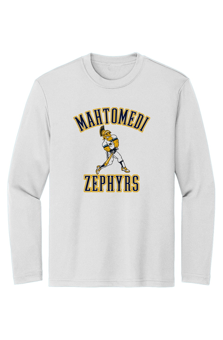 Mahtomedi Baseball - Kids - SportTek Long Sleeve Tee - white arc
