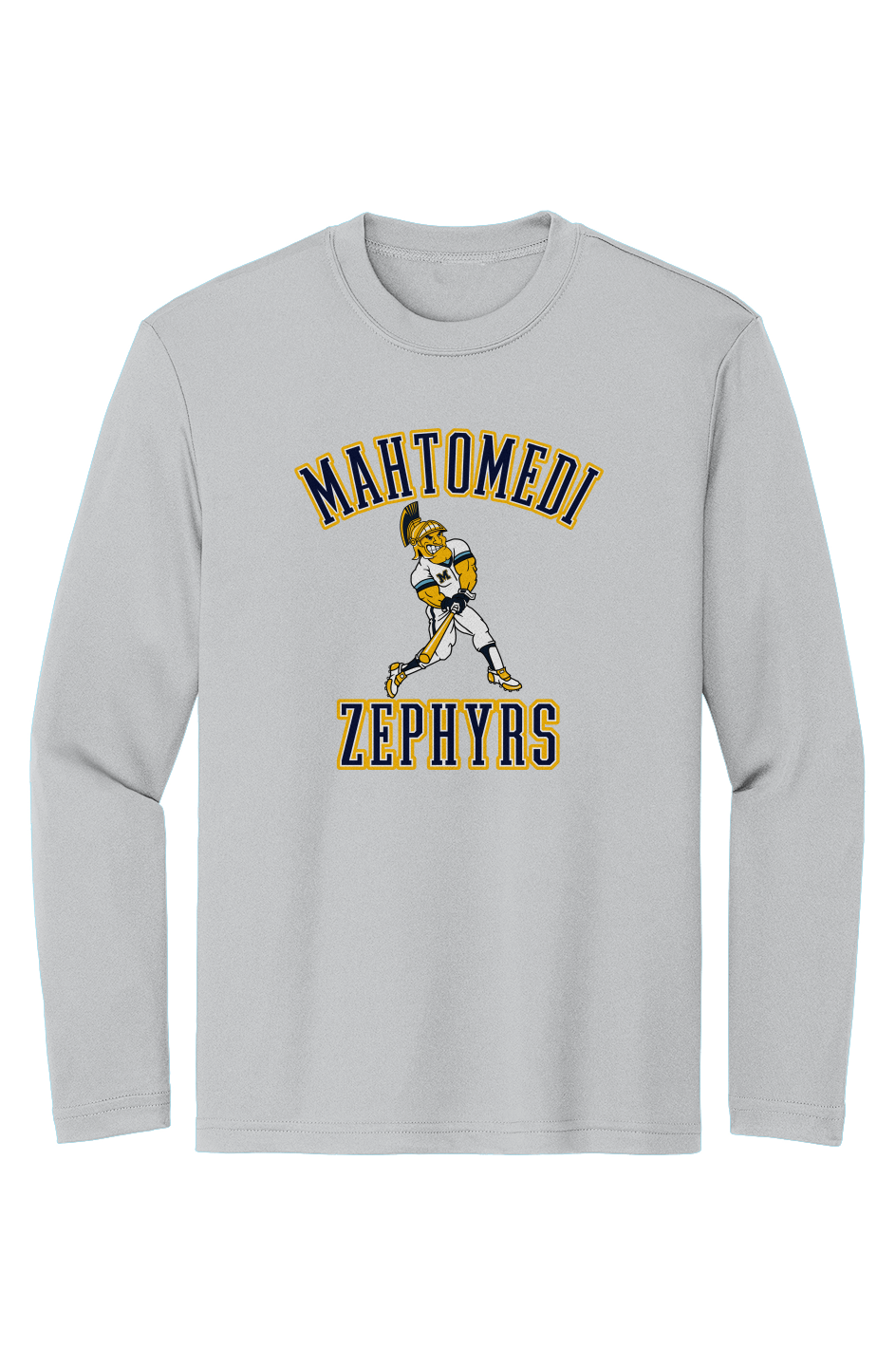 Mahtomedi Baseball - Kids - SportTek Long Sleeve Tee - grey arc