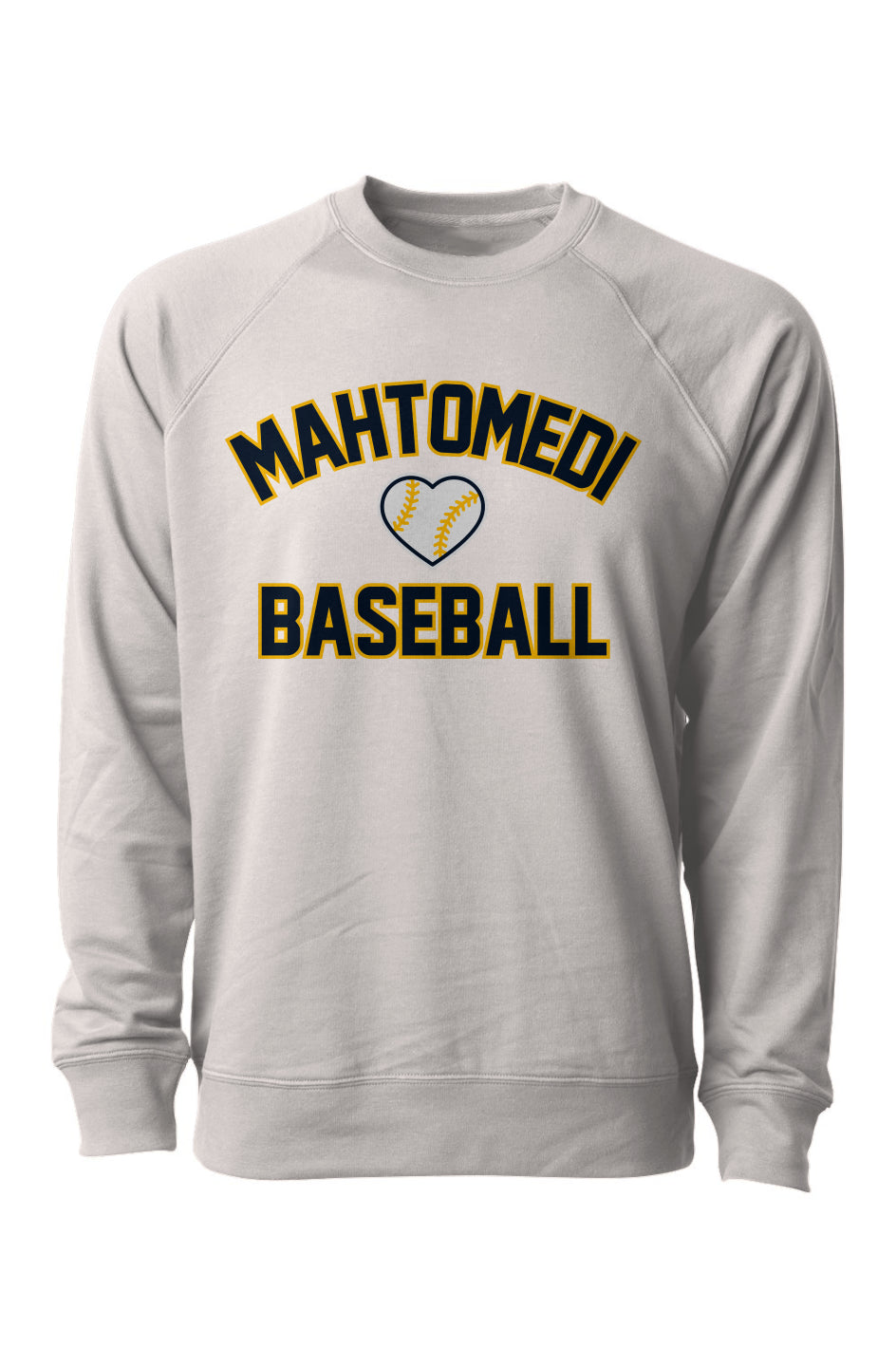 Mahtomedi Baseball - Women's - Loopback Terry Crewneck Sweatshirt bone - heart logo