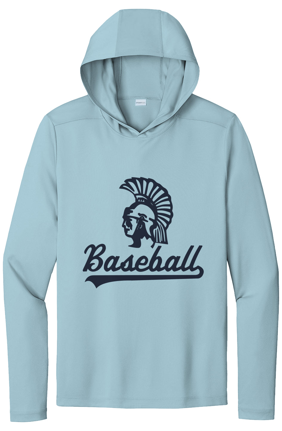 UPF50 Hoodie baby blue - navy logo