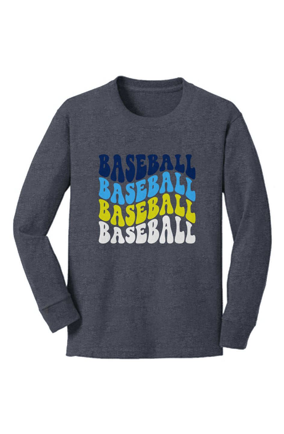 Mahtomedi Baseball - Kids - Longsleeve 100% Cotton Tee - TS baseball era navy