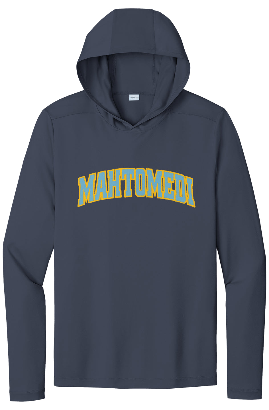 Mahtomedi Baseball - Men's - coach navy - UPF50 hooded longsleeve tee