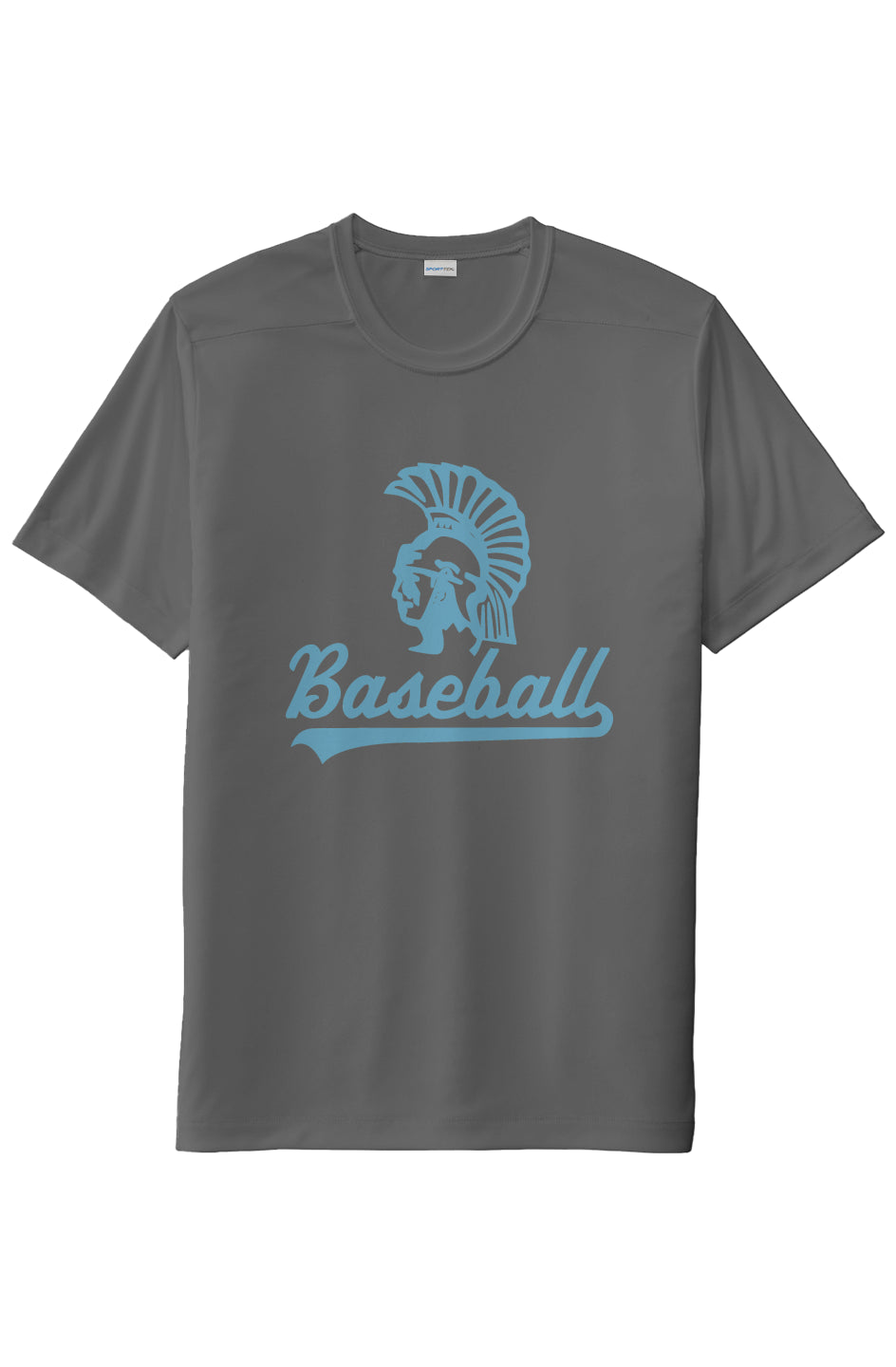 Mahtomedi Baseball - Men's - UPF50 Short Sleeve Tee grey - mono baby blue