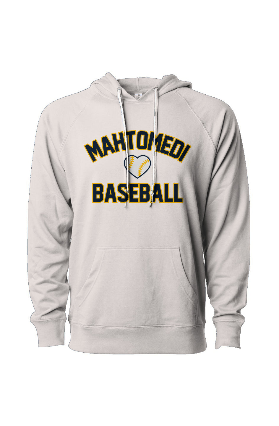 Mahtomedi Baseball - Women's - Loopback Terry Hoodie bone - heart