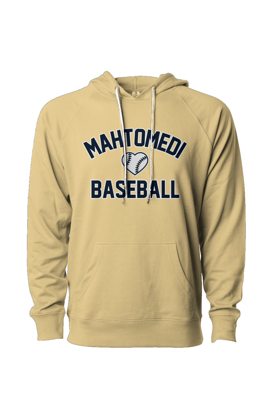 Mahtomedi Baseball - Women's - Loopback Terry Hoodie gold - heart
