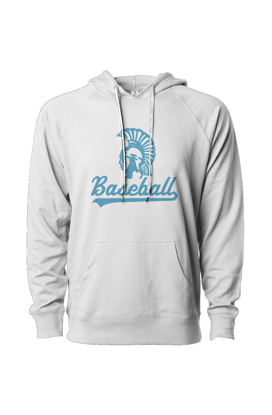 Mahtomedi Baseball - Women's - Loopback Terry Hoodie white - baby blue monochrome