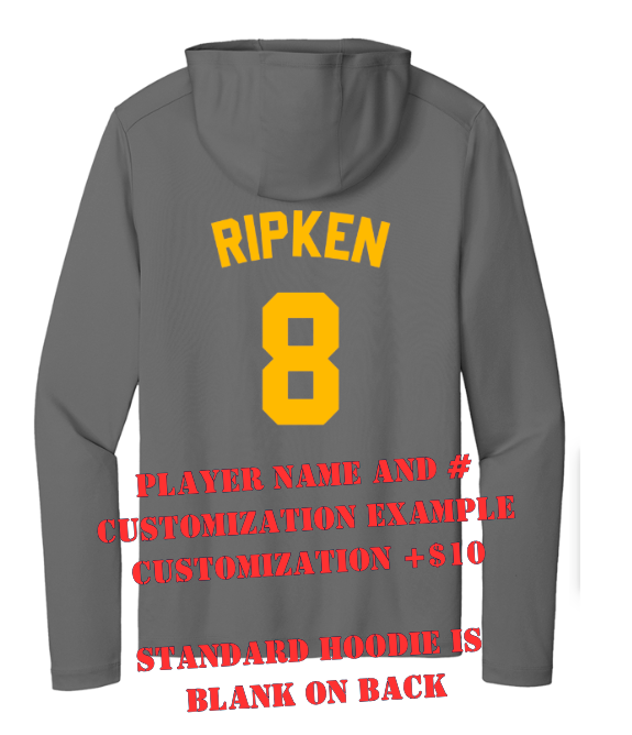 Mahtomedi Baseball - Men's - UPF50 Hoodie grey - jersey font (c)
