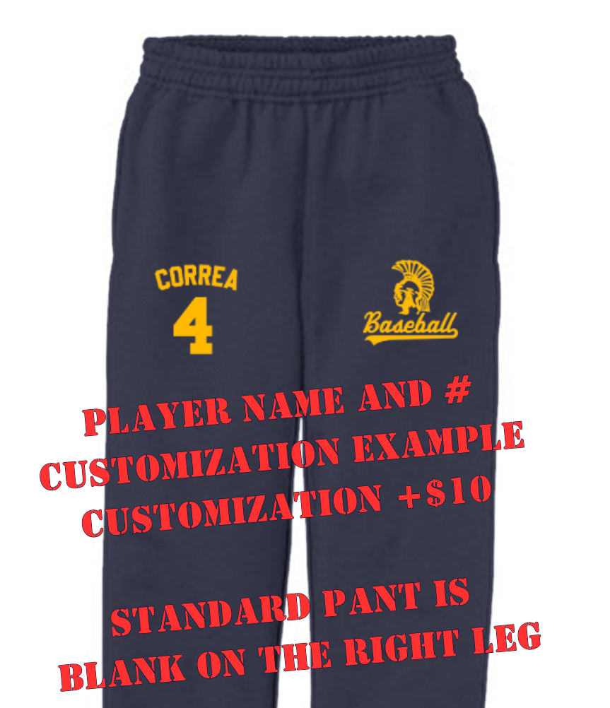 Mahtomedi Baseball - Kids - Fleece Jogger navy - mono gold (c)