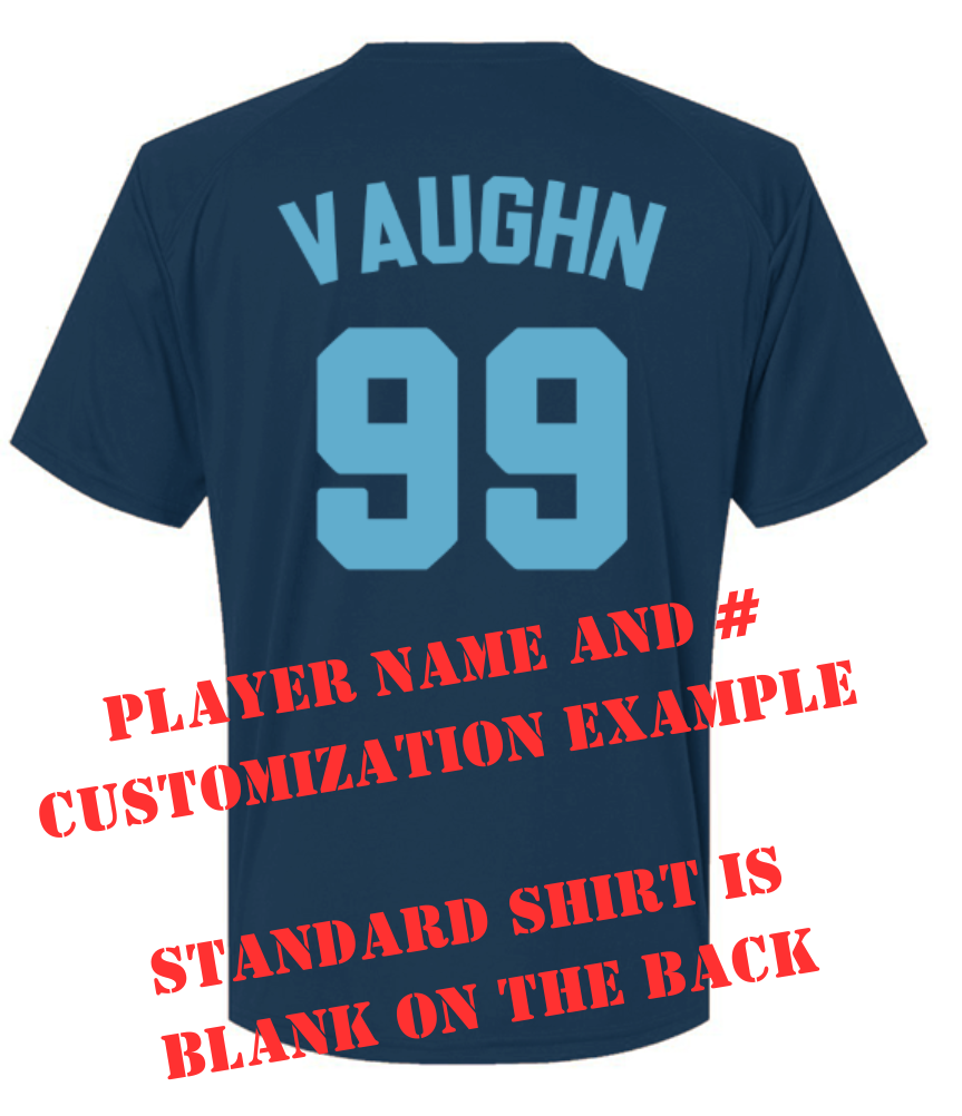 Mahtomedi Baseball - Men's - Performance T-Shirt navy - mono baby blue (c)
