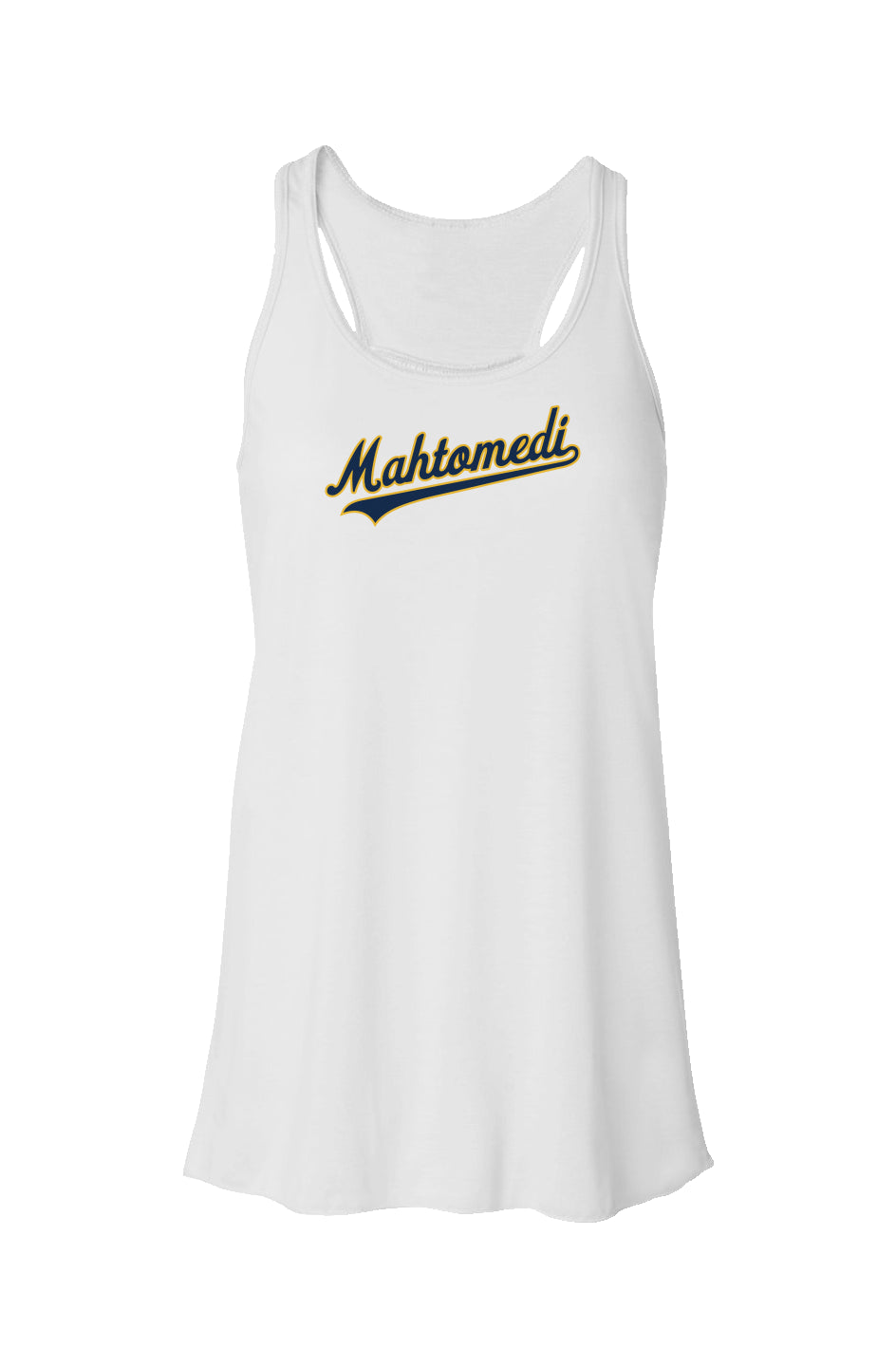 Mahtomedi Zephyrs script - Flowy Racerback Tank