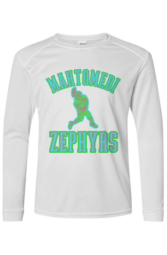 Mahtomedi Zephyrs - baseball guy alt - Youth Islander Long Sleeve T-Shirt