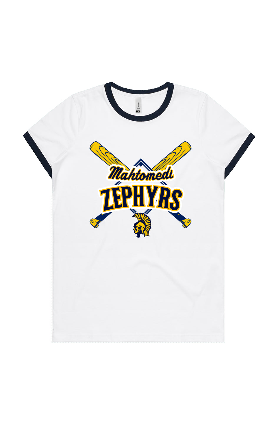 Mahtomedi Baseball - Women's - Crossed Bat - Ringer Tee