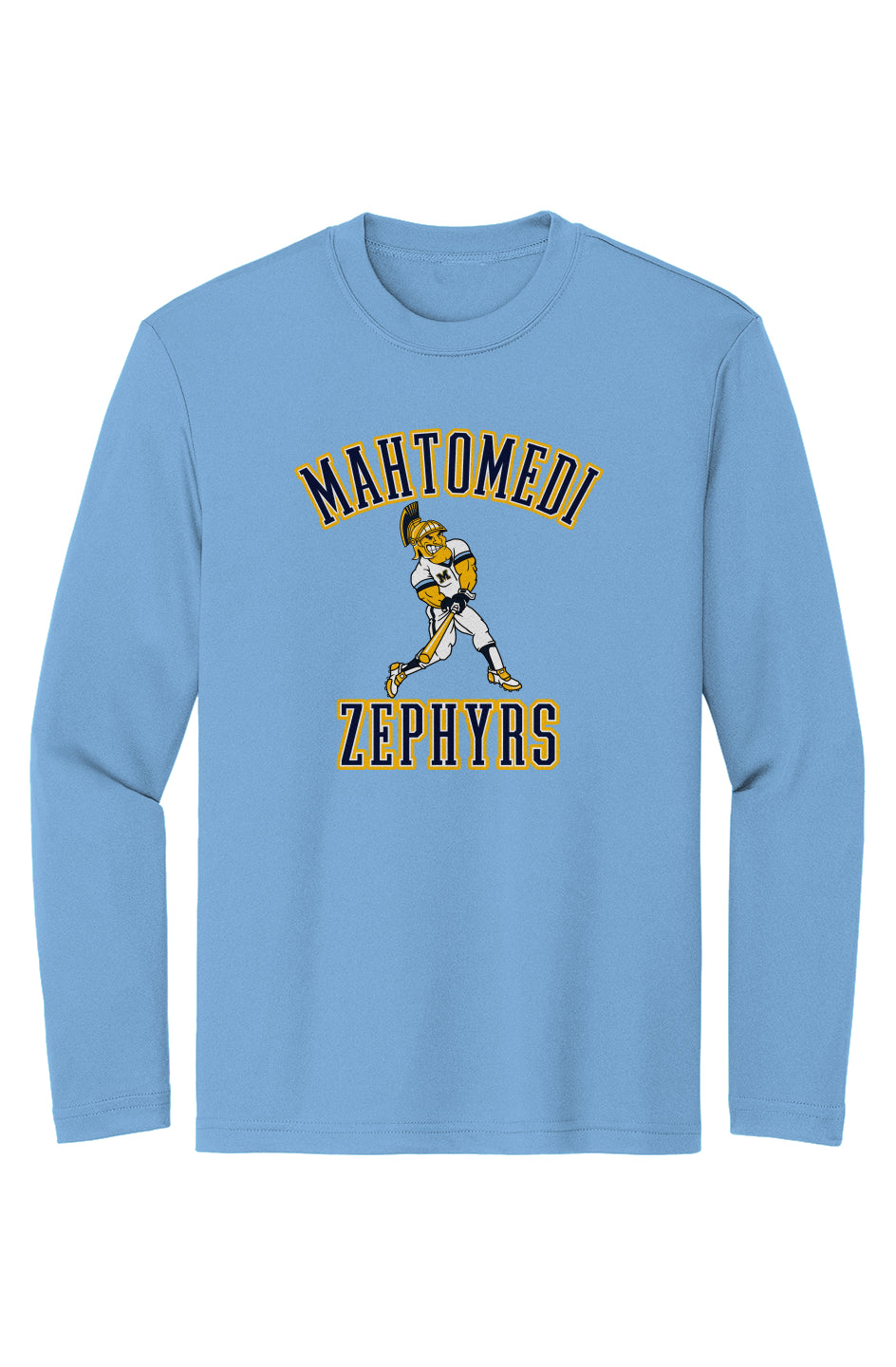 Mahtomedi Baseball - Kids - Sport-Tek Youth Long Sleeve Tee - baby blue arc
