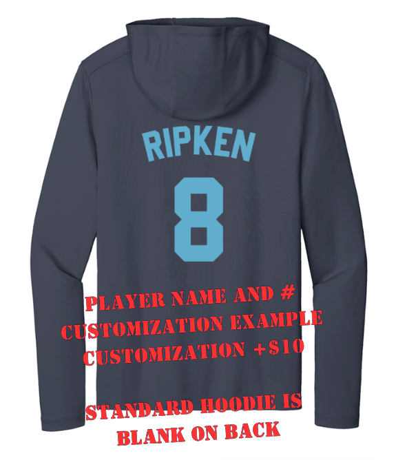 Mahtomedi Baseball - Men's - UPF50 Hoodie navy - flipped baby blue (c)